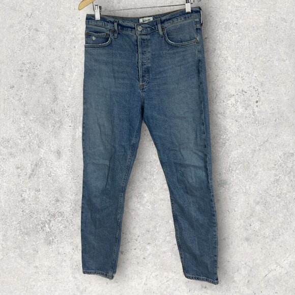 AGOLDE Revolve Nico High Waist Ankle Slim Fit Jeans Size‎ 29 Blue Denim Button - Picture 4 of 11
